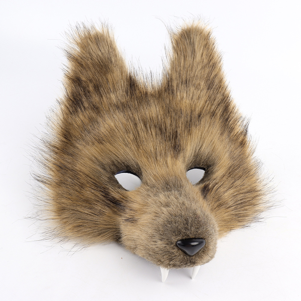 Halloween Realistic Wolf Tooth Mask 3D Set Cosplay Lone Wolf Plush Animal Tail Party Costume Accessory — image 12