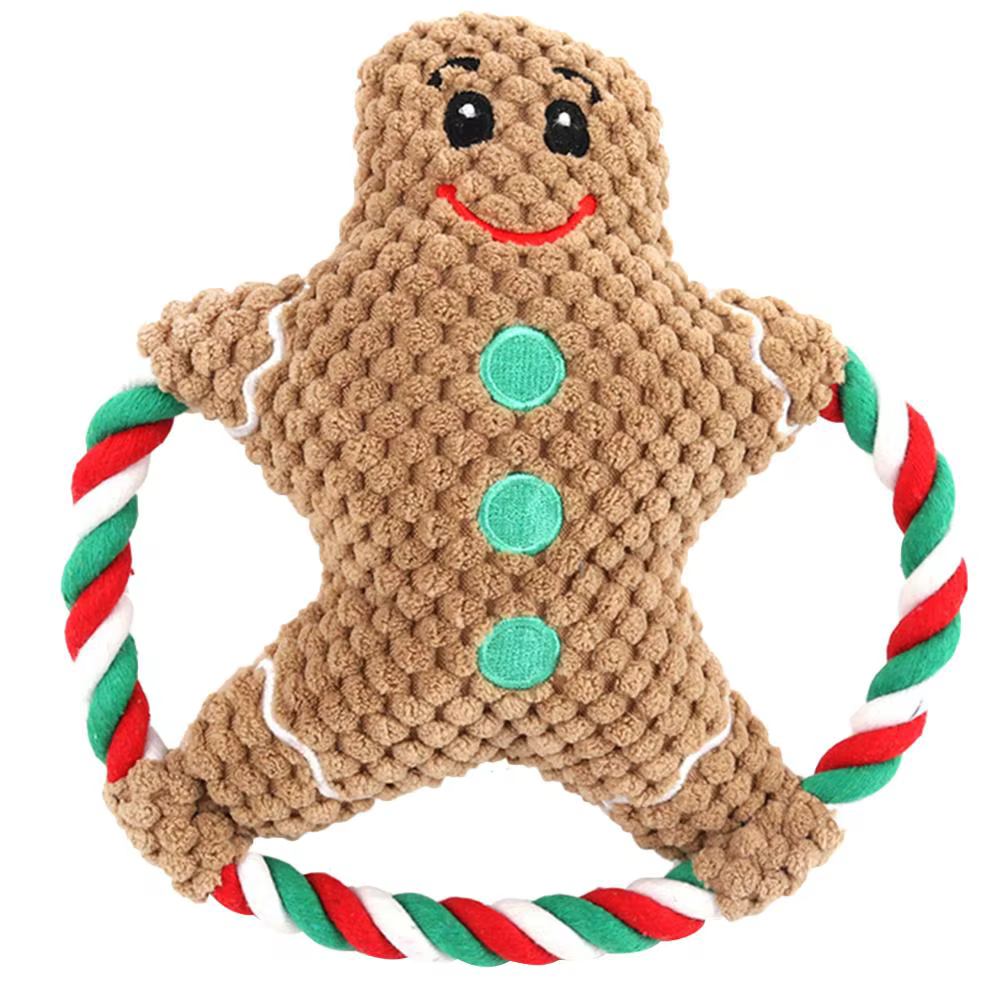Christmas Santa Claus Pet Dog Toys Chew Squeaker Pet Plush Toys For Dogs Cute Biting Rope Sound Toys — image 18