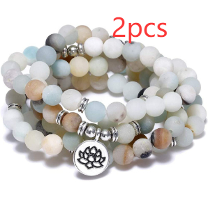 Amazon Stone Tiger Eye Stone Bracelet Necklace 108 Buddha Beads Lotus Bracelet — image 11