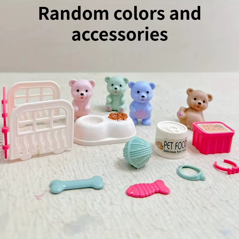 Children's Play House Toys with Teddy Bears Pet Bathrooms Scene Little Girls Family Pet Toys Gift for Kids — image 5