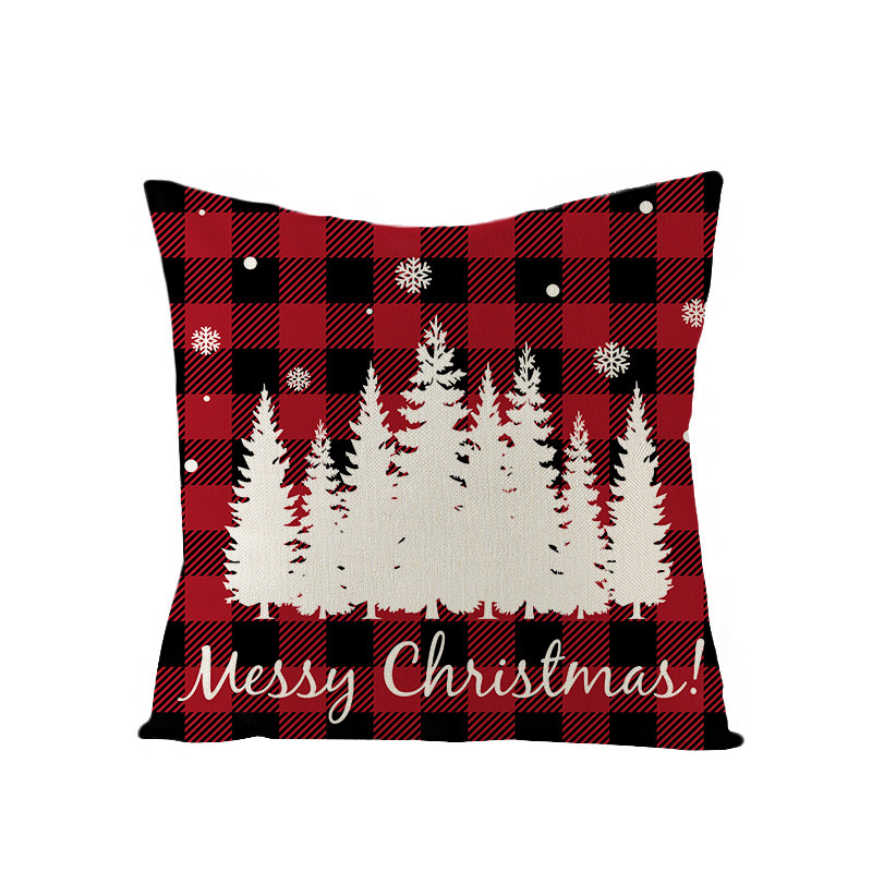 Christmas Pillow with Red Letter Elk Printed Cushion Cover and Linen Pillow Cover — image 16