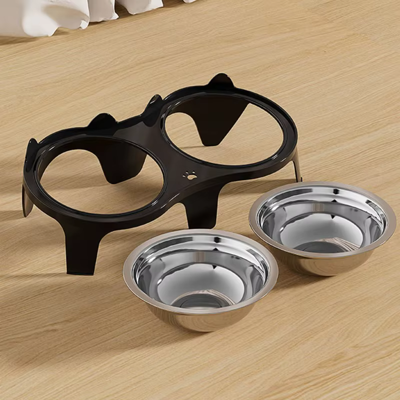 Stainless Steel Cat Food & Water Bowl with Anti-Tip Design Large Capacity Easy-Eat Design for Pet Dog Cat Feeding Food Bowl — image 3