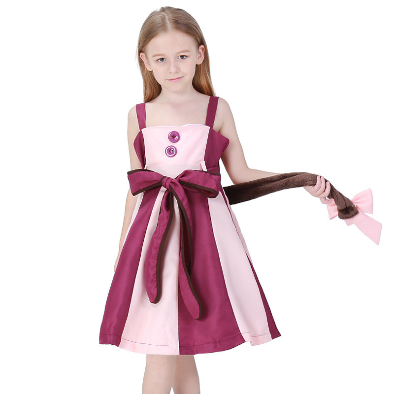 Wonderland Theme Park Purple Children's Cosplay Costume for Girls - Smiling Cat Party Dress-Up Halloween Outfit — image 3