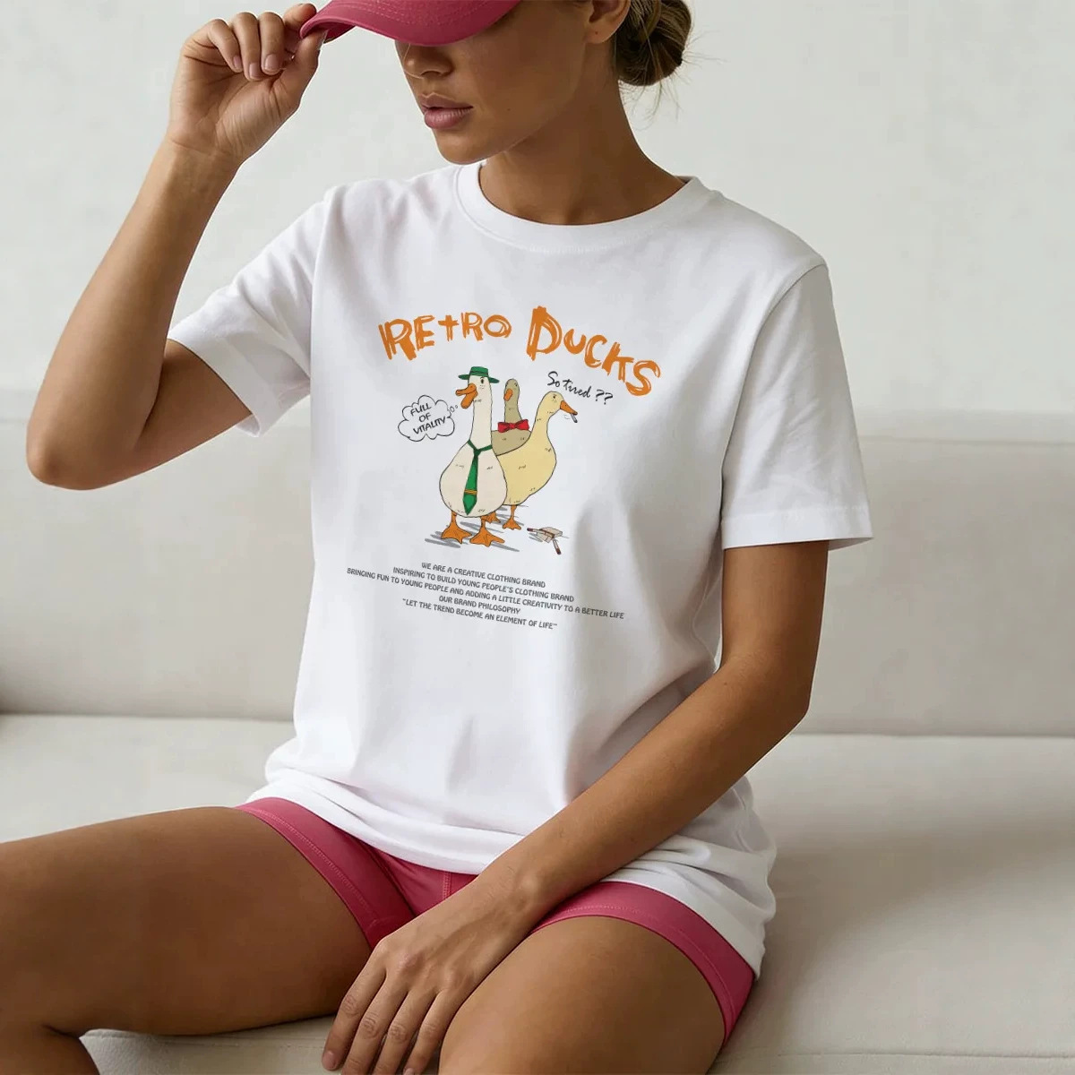 Duck print short sleeved T-shirt for women — image 5