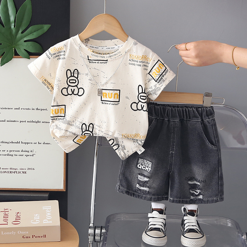 Conjunto de verano casual para bebés con diseño de conejo — imagen 4