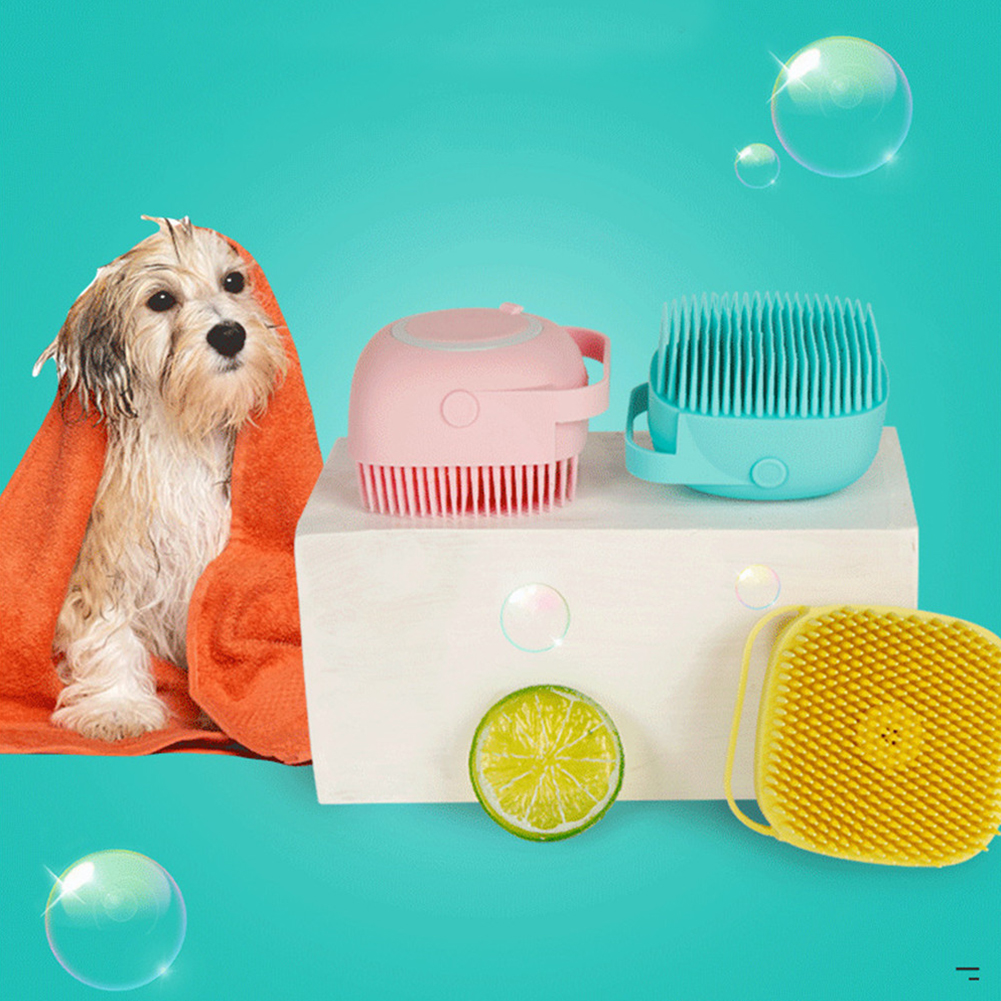 Pet Bath Brush Soft Silicone Comb Dogs Cats SPA Shampoo Massage Brush Shower Hair Removal Comb Pets Cleaning Grooming Tool — image 5