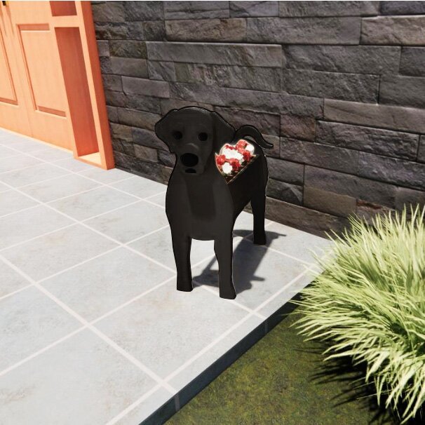 New Supply Garden Art Decoration Dog Flower Pot Planter Cat Stand Flower Pot — image 10