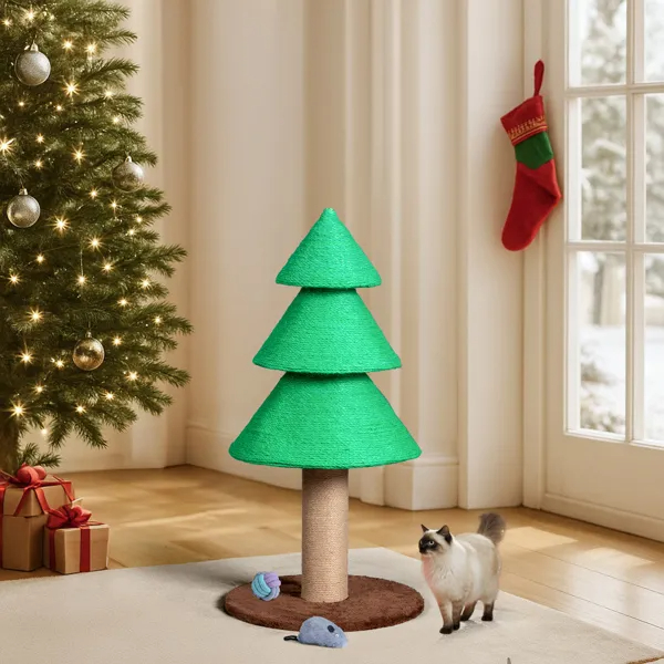 Arbusto de Navidad para Gatos: Poste de Rasguñado para Felinos Interiores, Gran Torre de Rasguño con Sisal — imagen 3