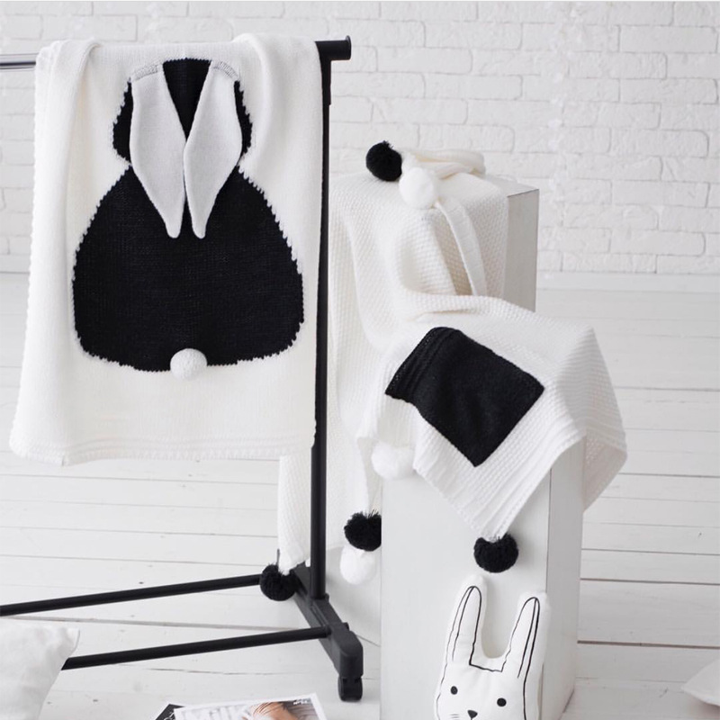 Manta de Alpaca para Niños - Manta de Cama para Bebés Chicos con Conejo Adorables, Acondicionada, Manta de Lana para Dormir — imagen 6
