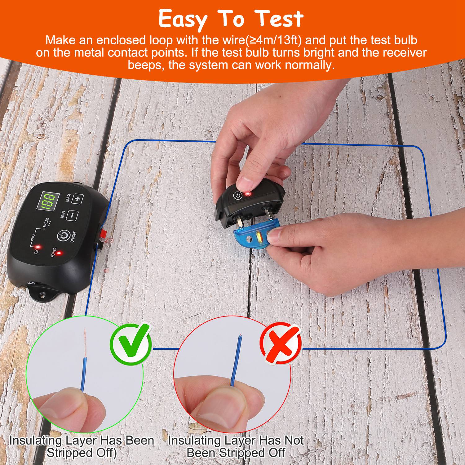 1 Juego de Sistema de Cerca para Perros Sistema de Contención para Mascotas con Cien Niveles Ajustables, Receptor Recargable Impermeable IPX7, Cerca Subterránea para Perros Pequeños, Medianos y Grandes — imagen 2
