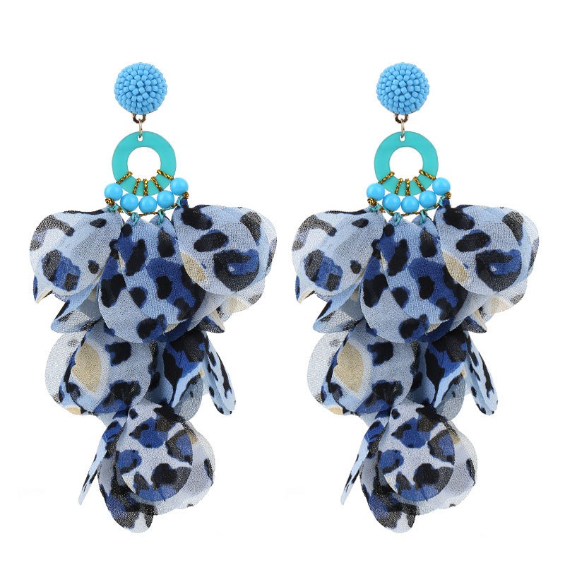 Pendientes de flecos con estampado de leopardo, modernos y exagerados — imagen 4