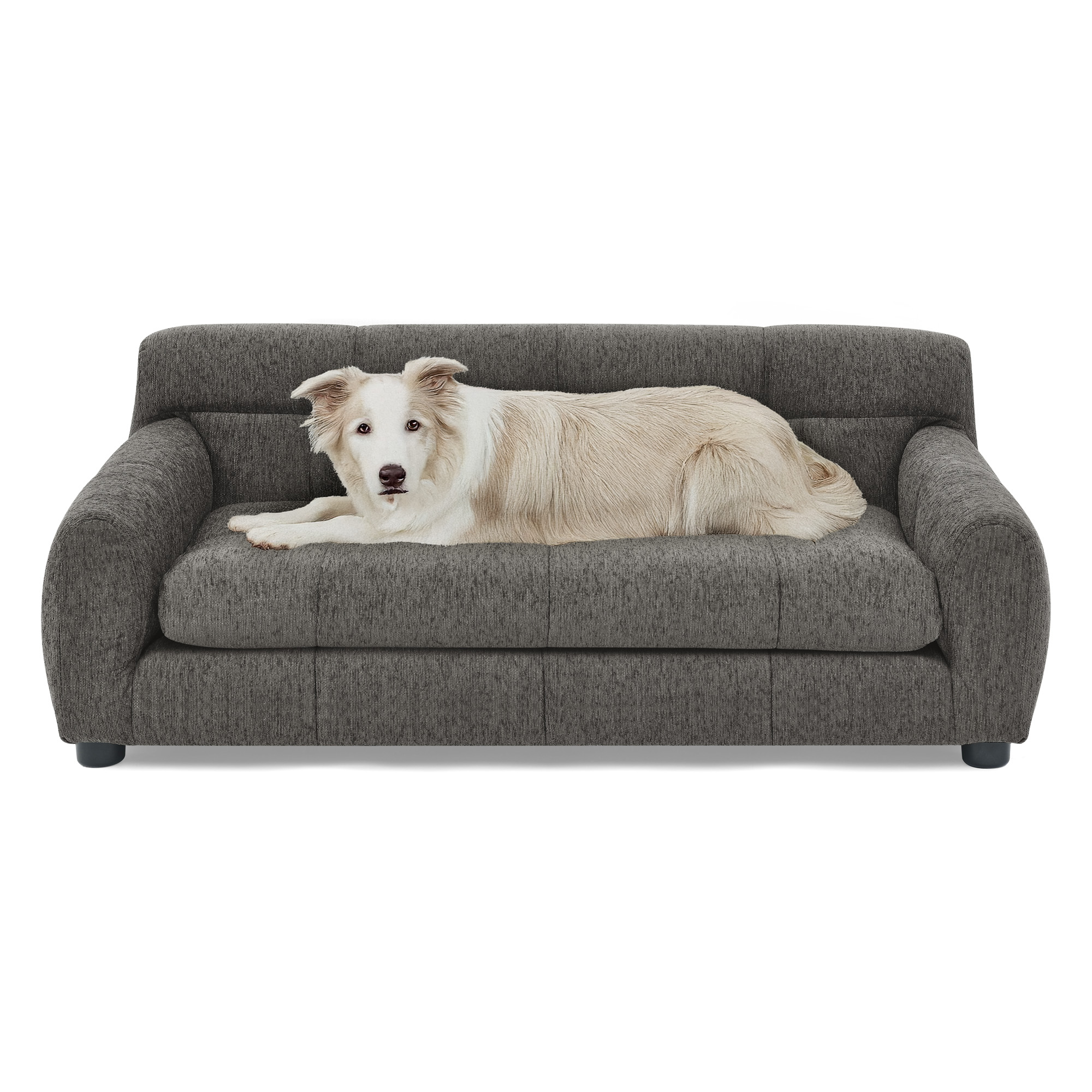 Soft And Comfortable Pet Sofa With Backrest And Armrests, Suitable For Modern Rectangular Pet Sofas For Small And Medium-sized Dogs, -dark Gray — imagen 3