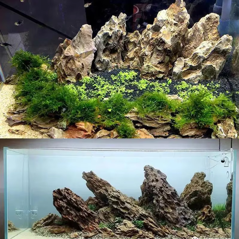 250g 500g 1000g Natural Aquarium Decor Stone Rockery Landscaping Fish Tank Microporous Stone Good for Plants Growth — image 4