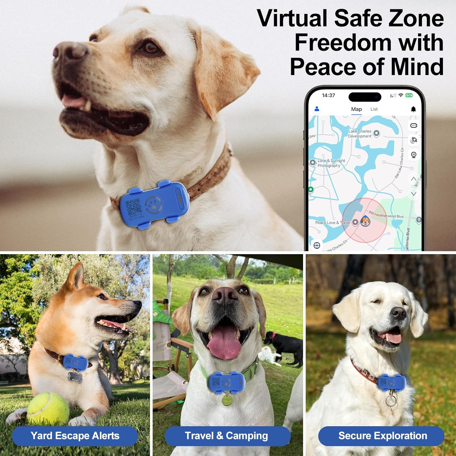 Rastreador GPS para Perros en Tiempo Real, Protección Antipérdida con Geocortina y Alarma Sonora y Luz, Trackede sin Límite, Compatible con la Mayoría de Collares de Mascotas, Suscripción Obligatoria — imagen 12