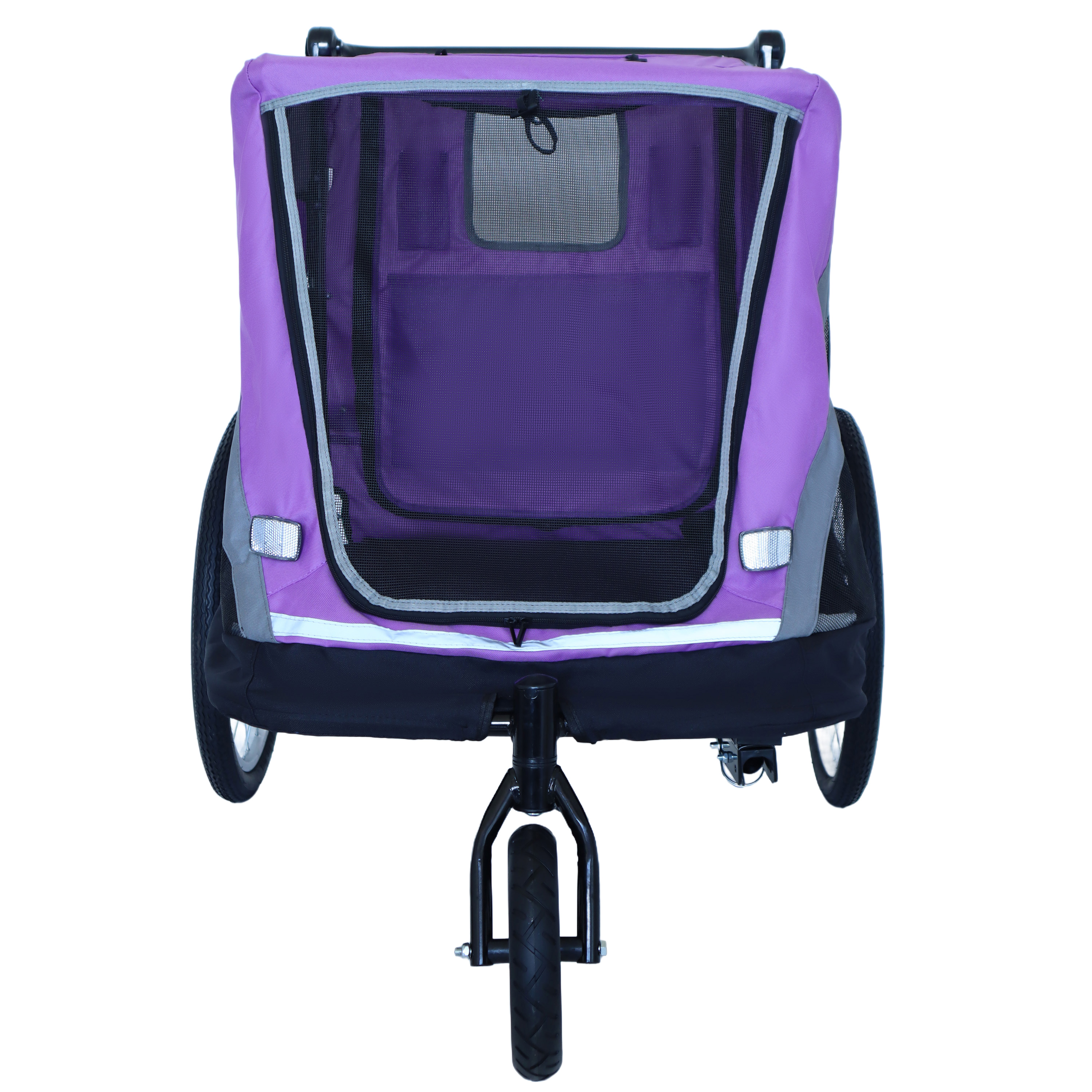 Remolque de Bicicleta y Carrito de Empuje 2 en 1 para Mascotas - Incluye Enganche de Bicicleta Desmontable y Mango de Empuje - Rueda de Liberación Rápida, Correa Interna, Doble Portavasos y Bolsa de Almacenamiento Inferior, Soporta Mascotas de Hasta 100 lbs — imagen 5