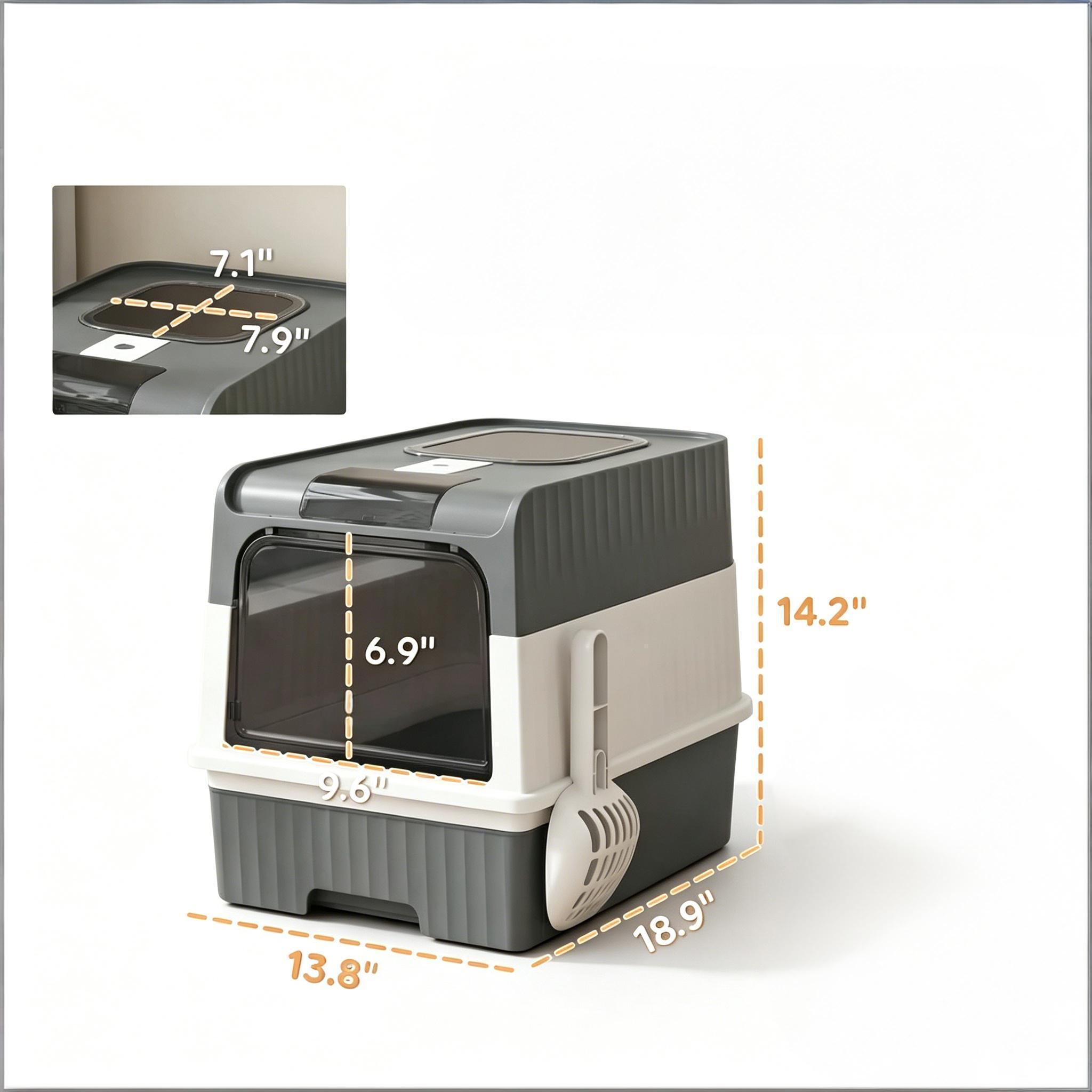 Compact Cat Litter Box, Fully Enclosed Litter Box, Pet Litter Box — image 2
