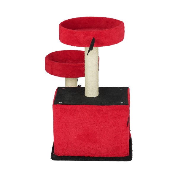 Árbol de Gato Gótico para Halloween - Área de Descanso con Condo Espacioso y Perchas Acolchadas, Postes de Rastrillado y Juguetes de Araña para Gatos Grandes, Rojo y Negro — imagen 4