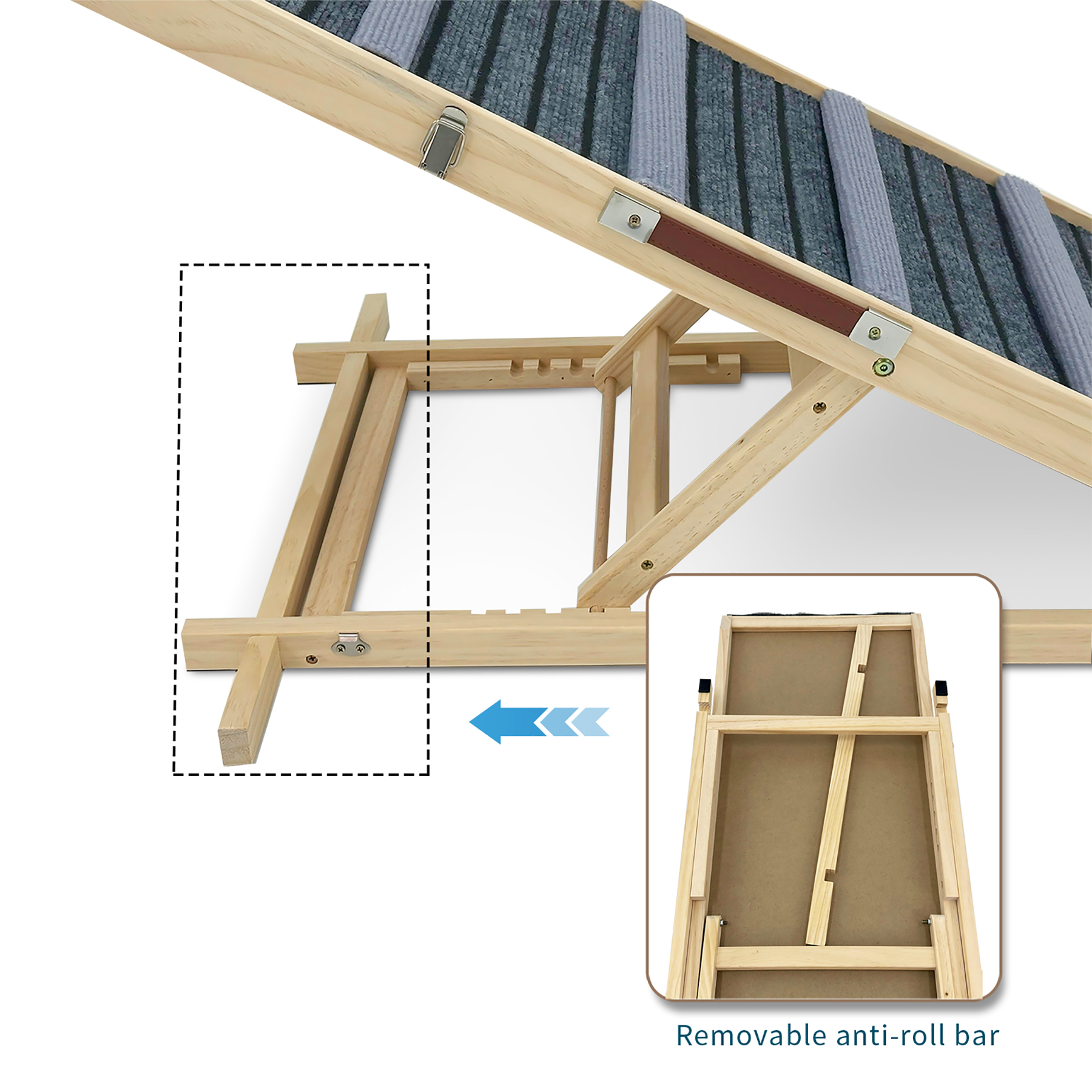 Rampa para Perros Mejorada 2026 para Sofá, Rampa para Perros Pequeños, 6 Alturas Ajustables de 14'' a 25", Escalones Portátiles y Estables para Mascotas con Almohadilla Antideslizante, Rampas para Mascotas para Sofá y Escaleras — imagen 6
