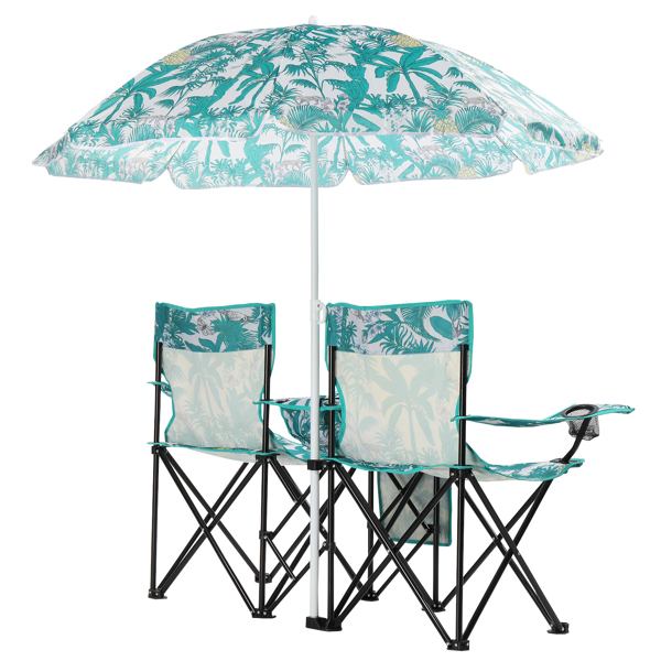 Pineapple Pattern Fishing Chair Iron Bracket Oxford Cloth 85kg With Sun Umbrella — imagen 11