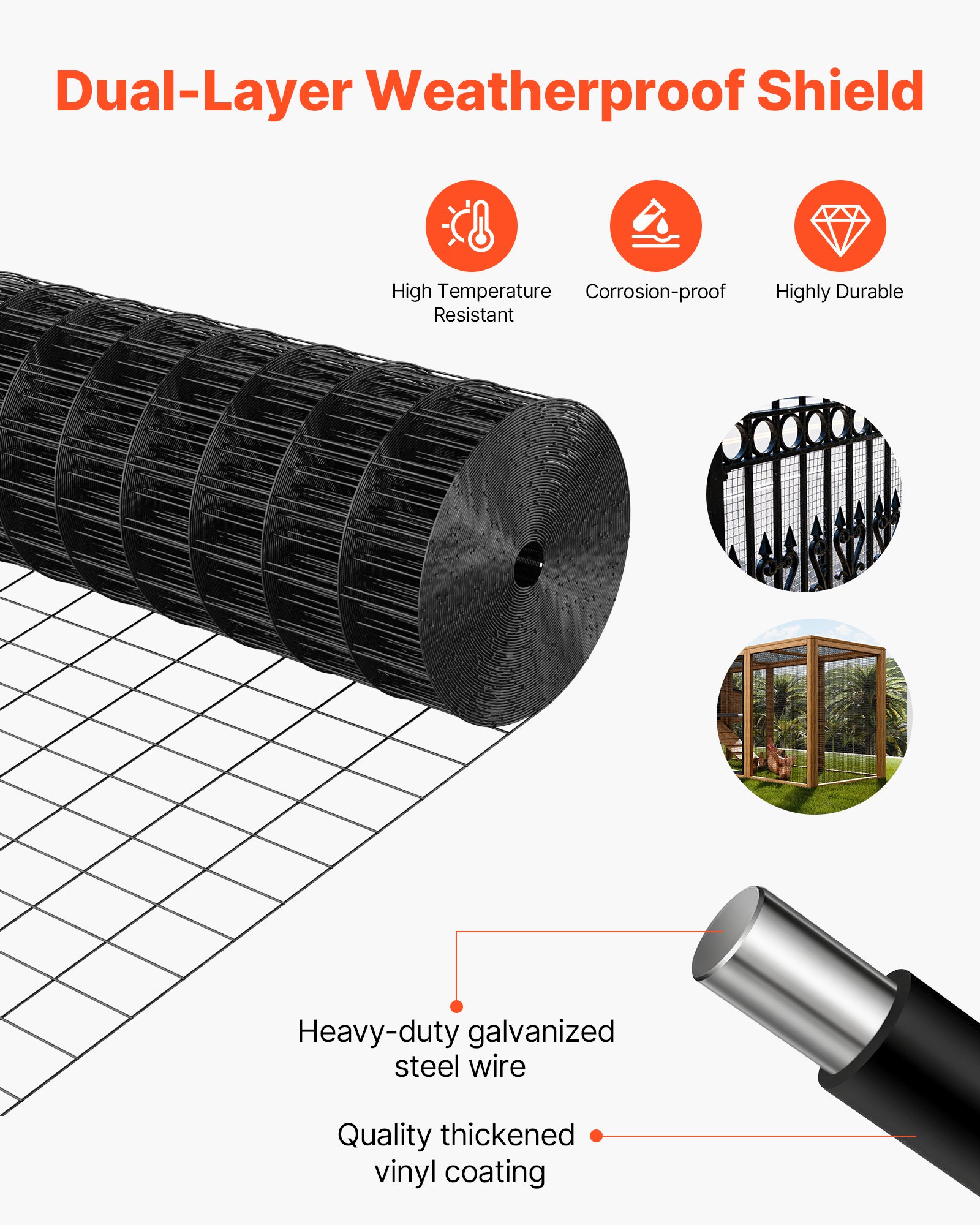 Malla de Alambre Galvanizado 24'' x 25 pies, Malla de 2x3 pulgadas 16 gage para Cámaras de Conejos y Reptiles — imagen 4