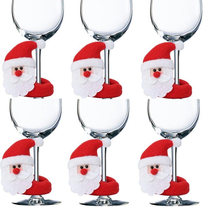 New Christmas Wine Cup Set Santa Claus Snowman Reindeer Christmas Home Decoration — image 2
