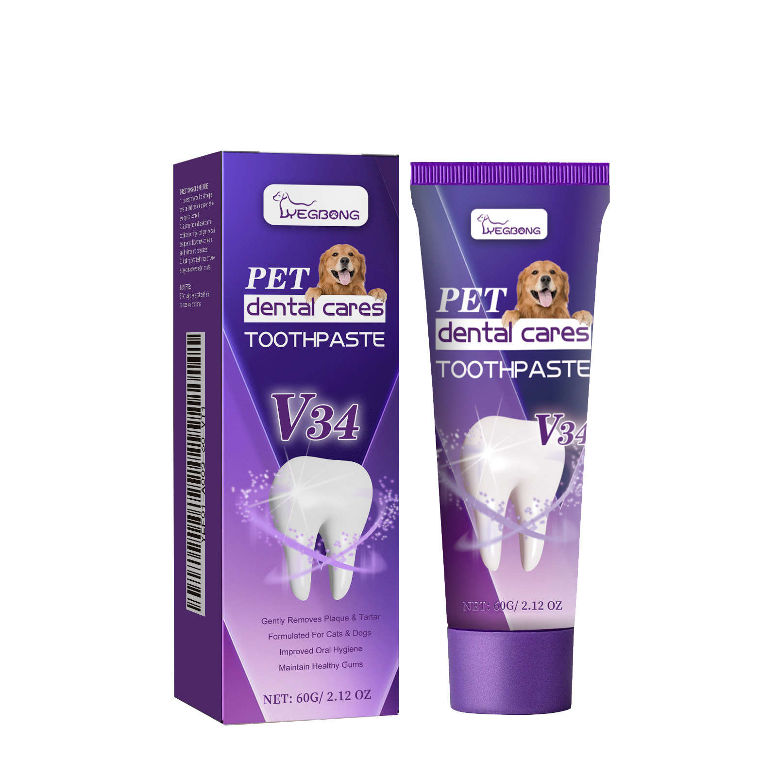 Pet V34 Toothpaste, Pet Clean Bad Breath Tartar Care Gum Care Toothpaste — image 3