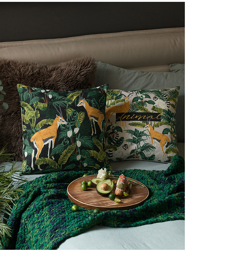 Madagascar, Jungle Animal Cushion Cover in Lush Green — image 3