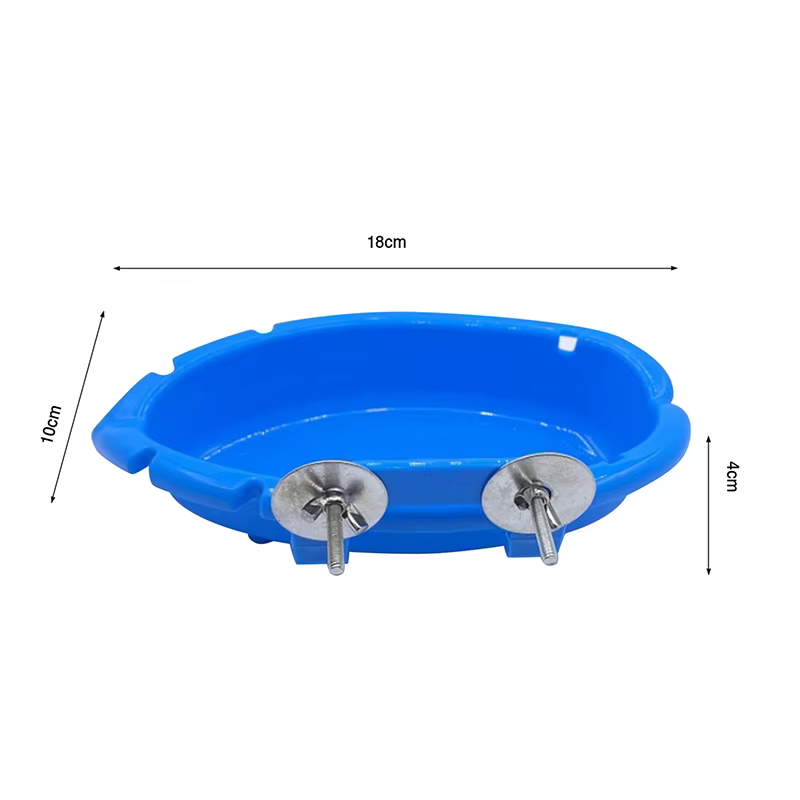 Plato de Alimento para Loros Multifuncional Azul Bautista Caja de Animales Estándar Baño Limpieza de Mascotas Juguetes para Aves — imagen 6