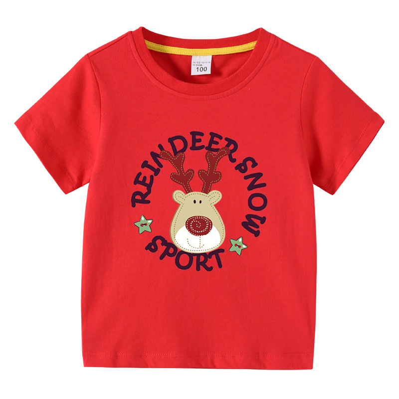 Christmas Deer Children's Summer Clothes Short Sleeves — image 3
