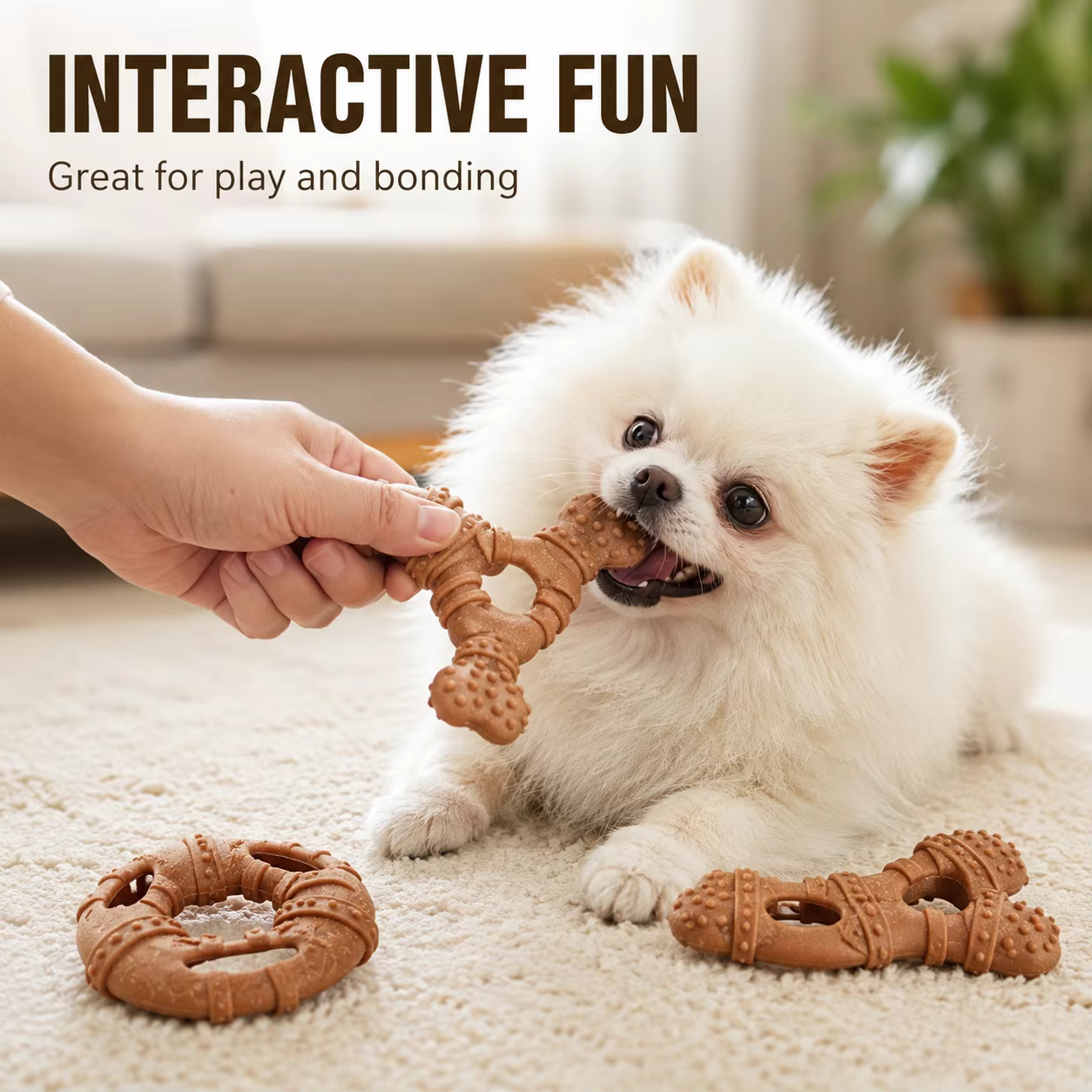 Dog Toy, Bone-Like Teething Stick, Durable, Tooth-Cleaning, Self-Entertaining and Boring, Small Dog-Shaped Pet Toy — image 3