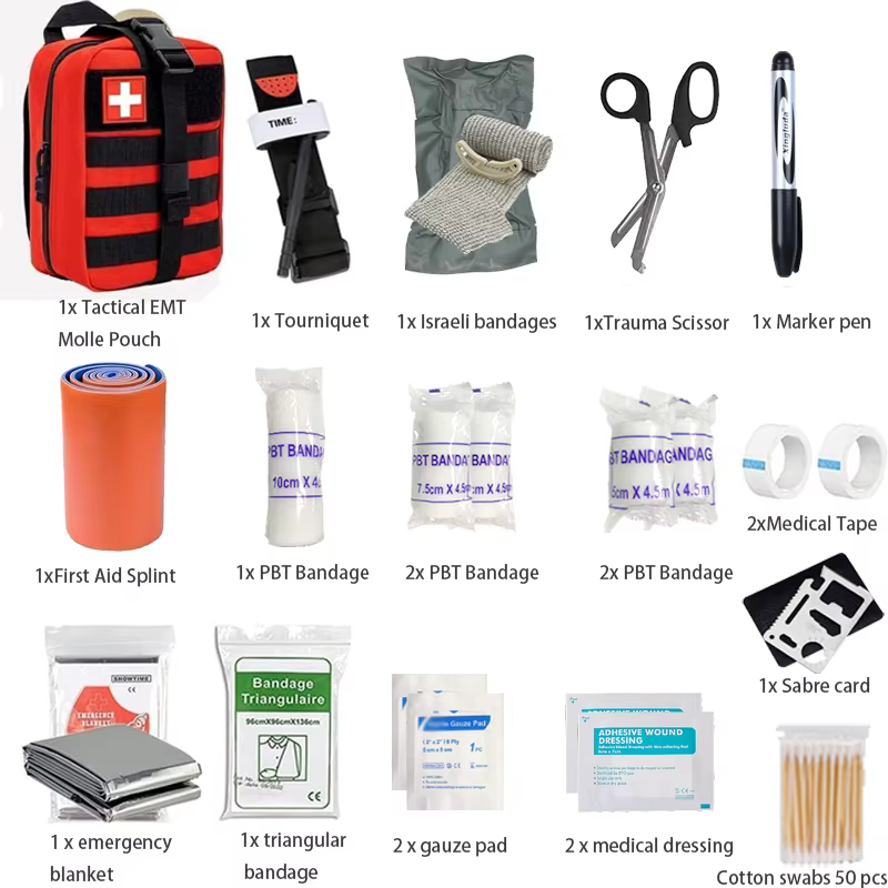 70pcs IFAK First Aid Kit with Tourniquet, EMT IFAK Medical Kit, Emergency Survival Backpack, Camping Gear Supplies — image 3