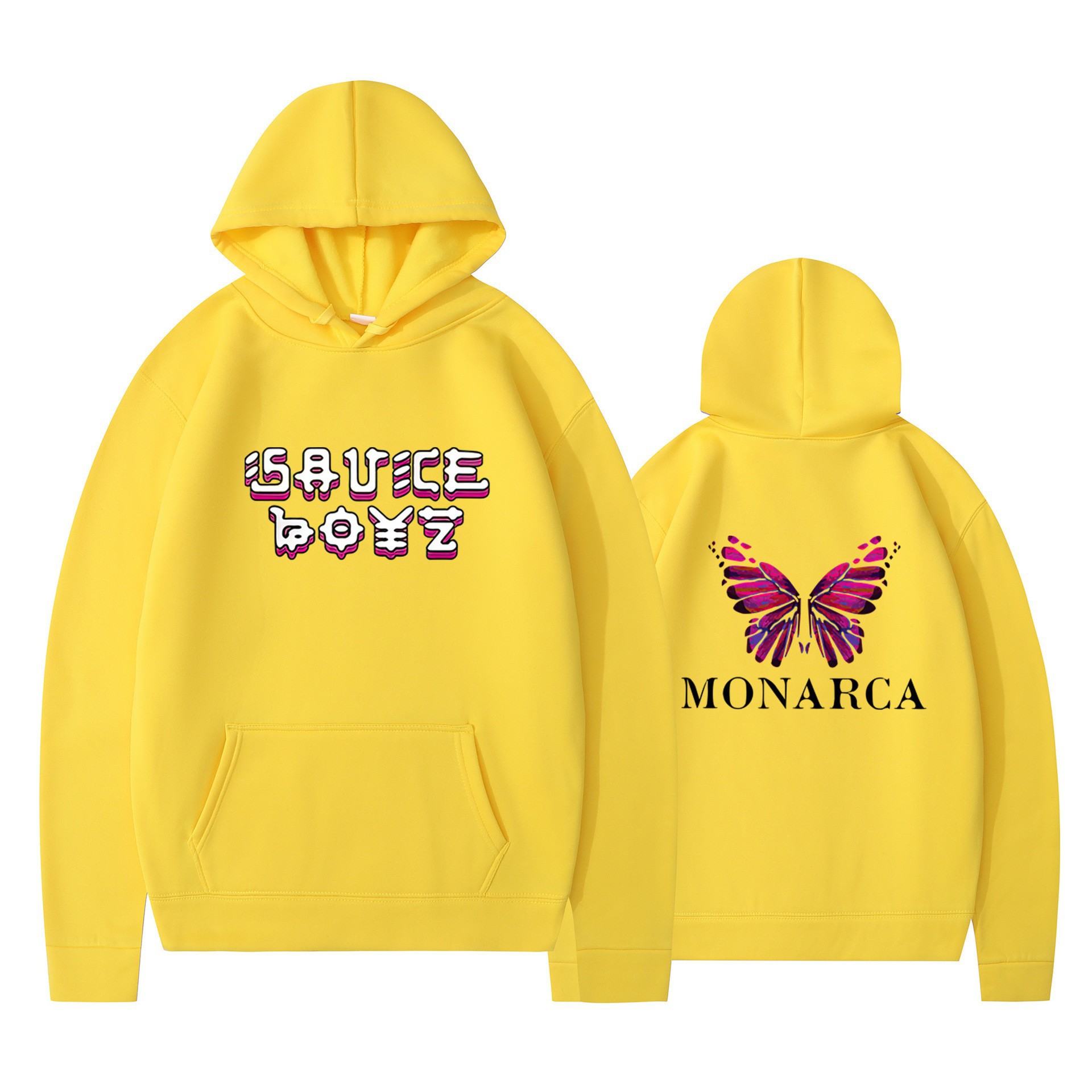 Hiphop Butterfly Print Hoodie Unisex Long Sleeve Sweatshirt Casual Top — image 5