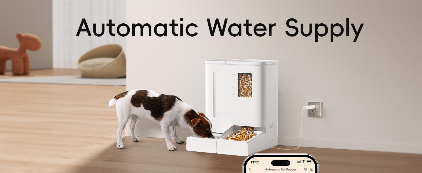 Waithem Alimentador y Bebedor Automático WiFi para Mascotas 2 en 1, Controlado por App, Capacidad de 2 Semanas, Desmontable y Limpiable, Resistente a Humedad — imagen 4