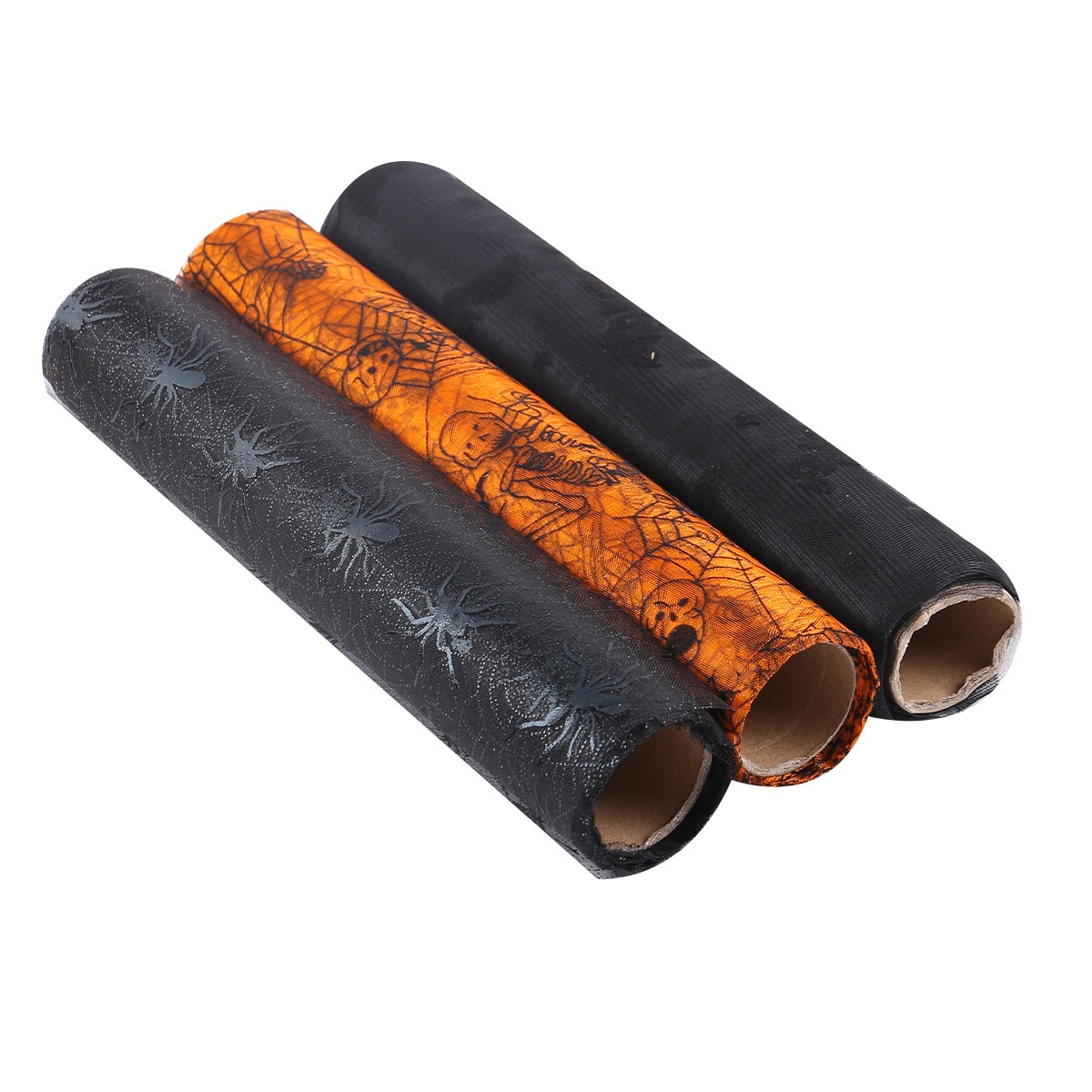 Halloween Bat Spider Web Yarn Roll Meal Mat Ghost Festival Party Table Decoration Mesh Tablecloth Table Banner — image 1