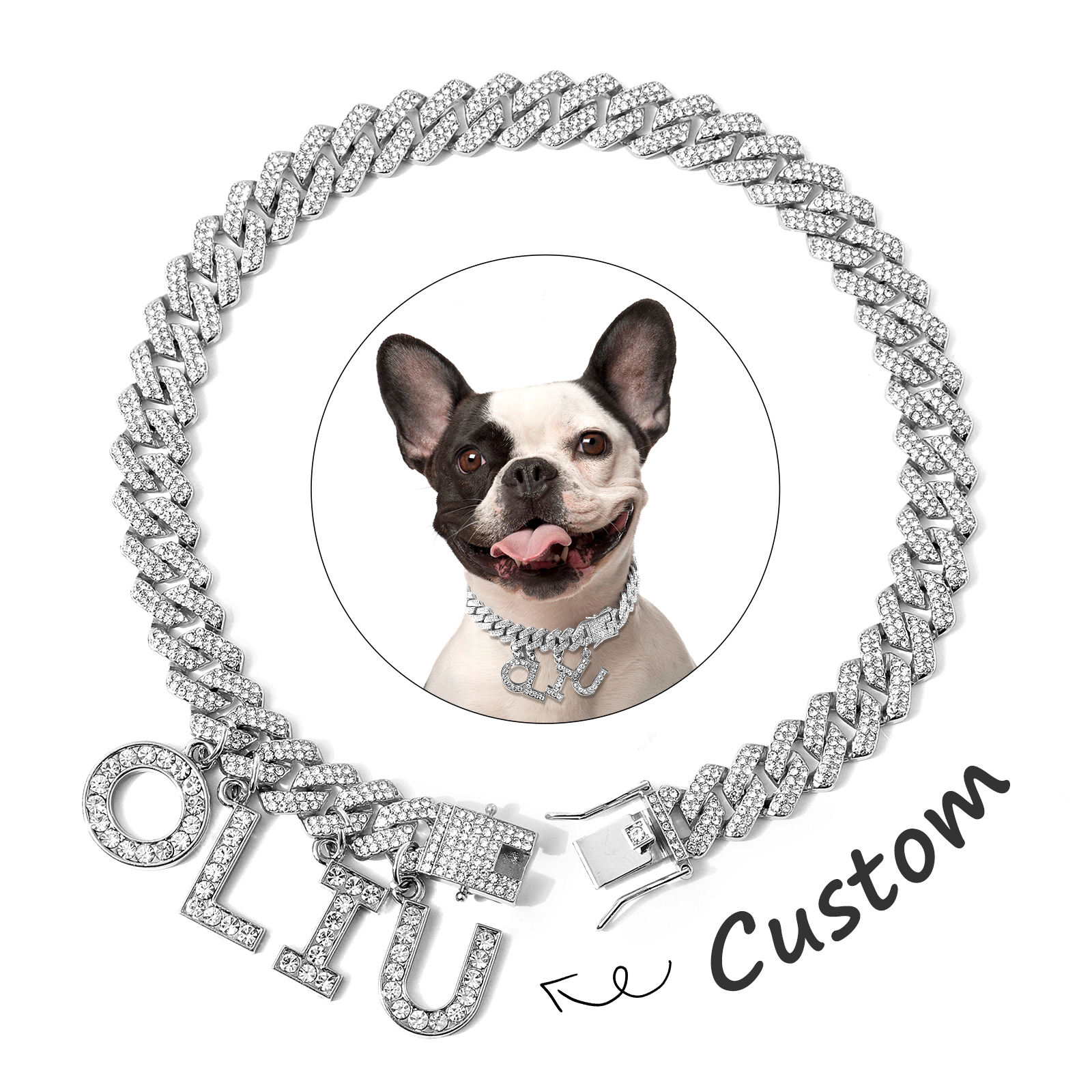 Collar de Caminata para Perros en Aleación de Luxe con Leña de Fuego — imagen 1