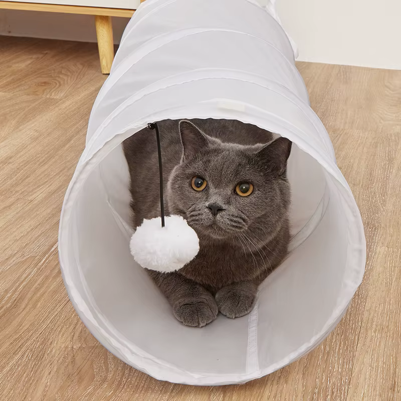 Túnel de Juguete para Gatos Nuevo Diversión Hoyo Colapsable Sonido Crujiente Juguetes para Mascotas Perros Conejos y Moretos — imagen 2