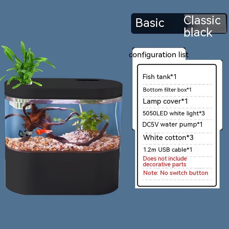 Paisaje ecológico de acuario de escritorio, autocirculación, mini pecera doméstica de cambio de agua reducido — imagen 27