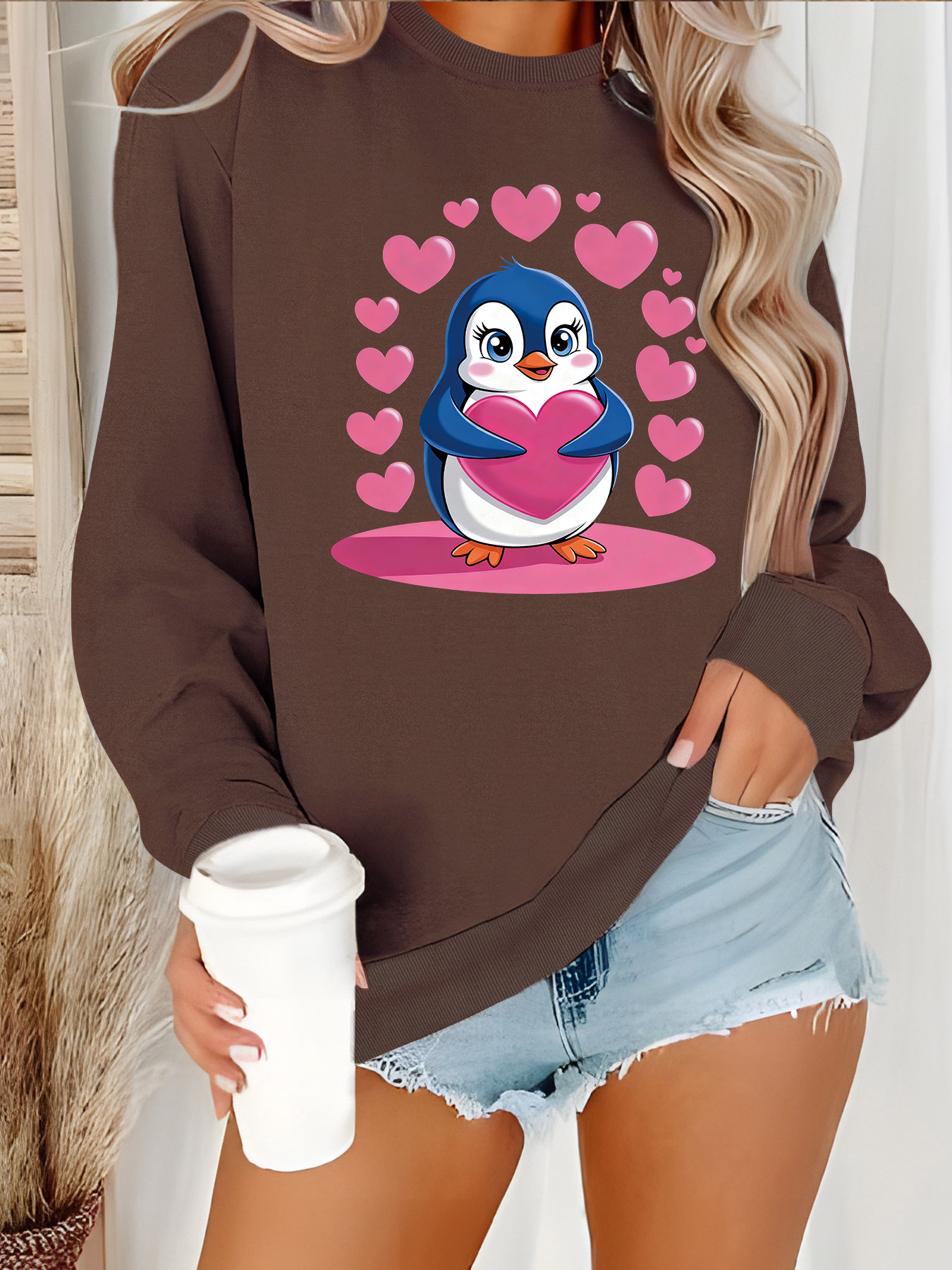 Cartoon Penguin Printed Hoodie — image 9