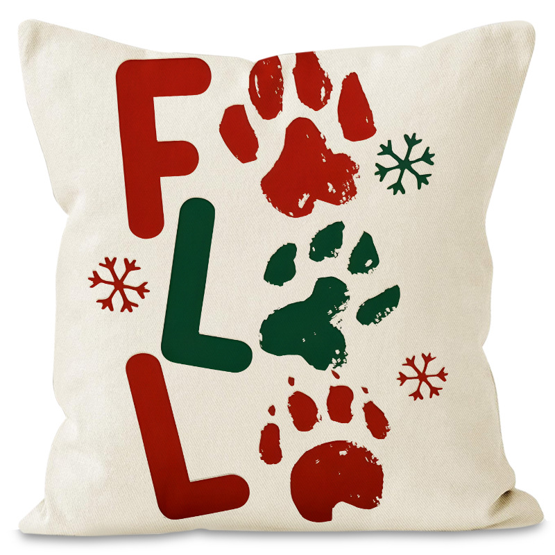 Christmas striped pillow cover linen black cat print pillowcase home holiday decoration cushion cover — image 8