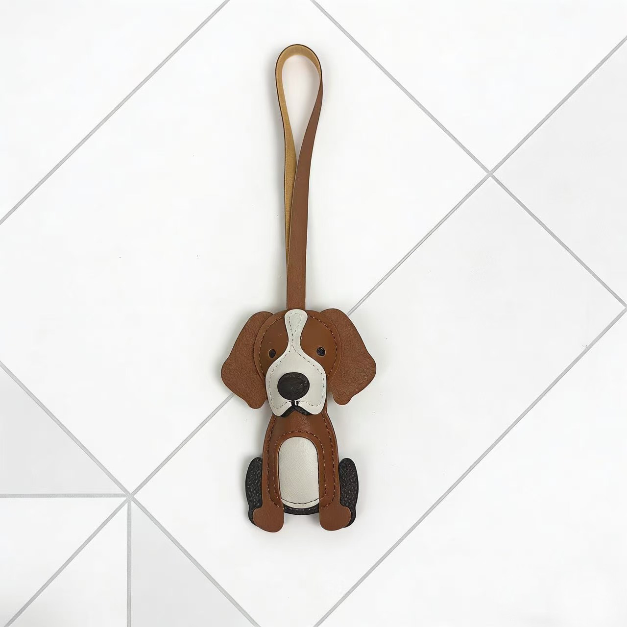 Cute Border Collie Dog Keychain Pendant Leather Car Bag Accessory Hanging Ornament Keyring — image 8