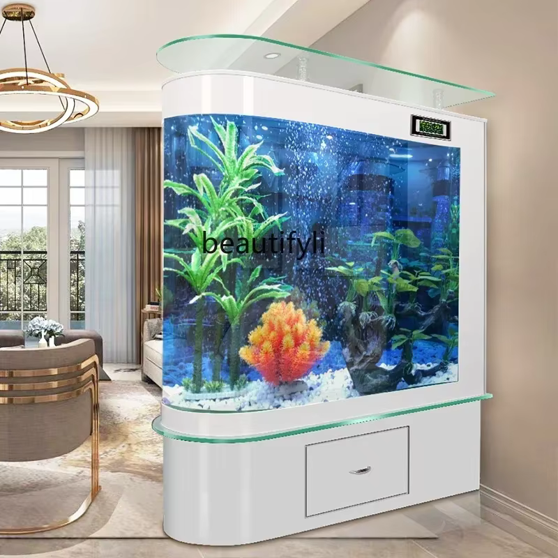 Tanque de Acuario en forma de U para Salón con Partición Grande — imagen 2