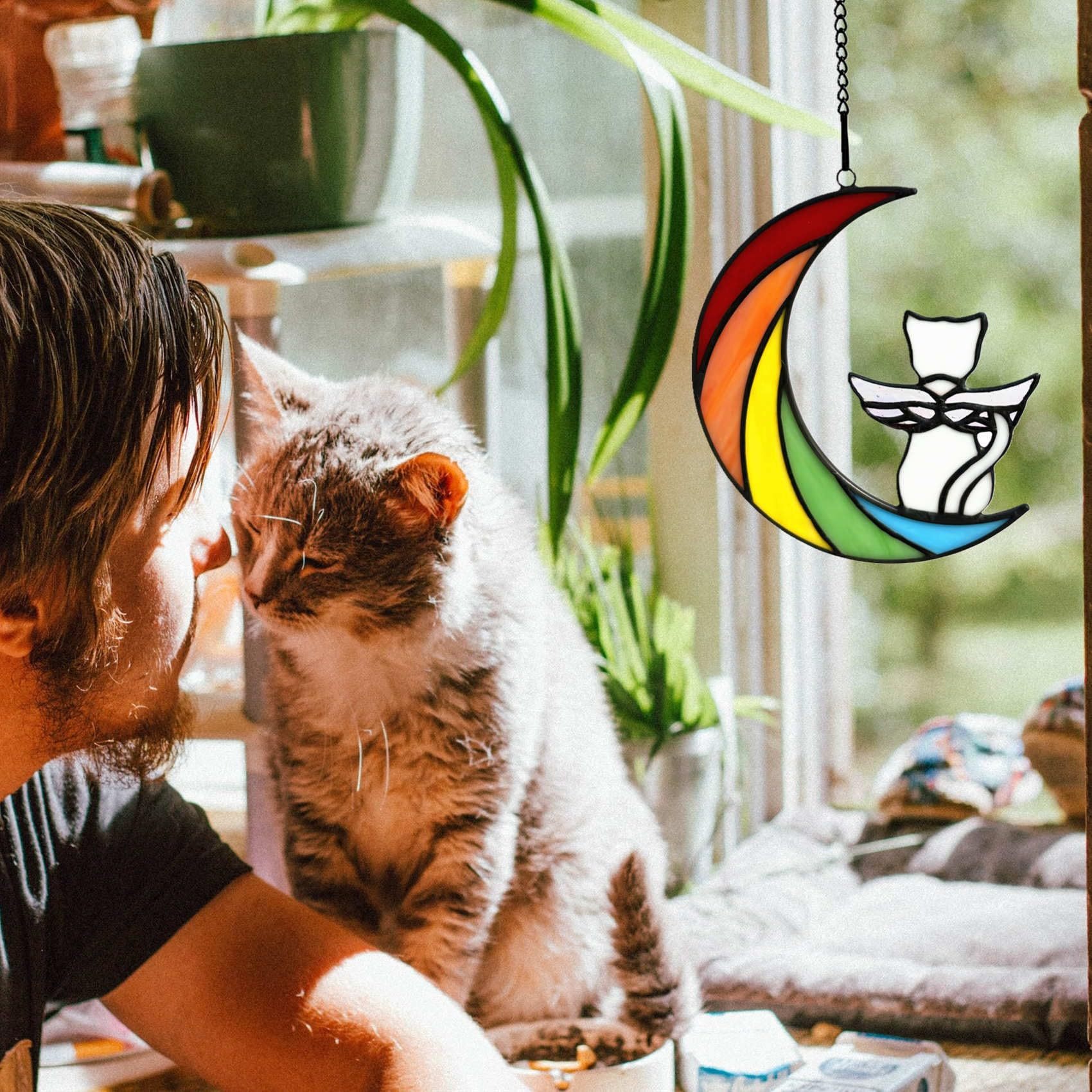 Cat enthusiast commemorative gift cute cat acrylic flat home window wall outdoor decoration pendant — image 7