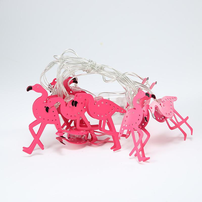 HobbyLane Pink Iron Flamingos Shape Battery Powered Garden String Light Christmas Holiday Party Girl Room Decoration — image 5