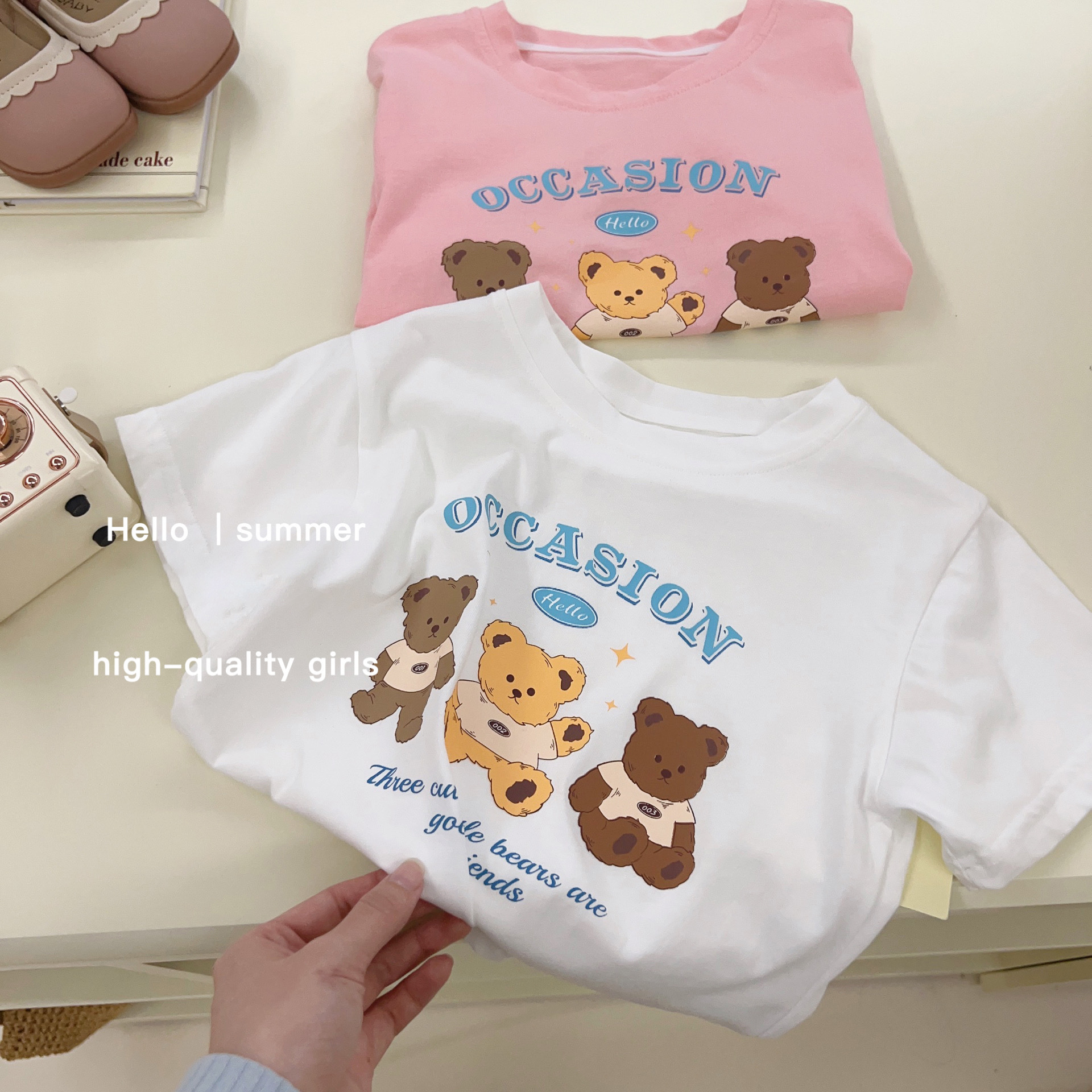 Cute Bear Cartoon Kids' Short Sleeve T-Shirt for Boys and Girls — image 6