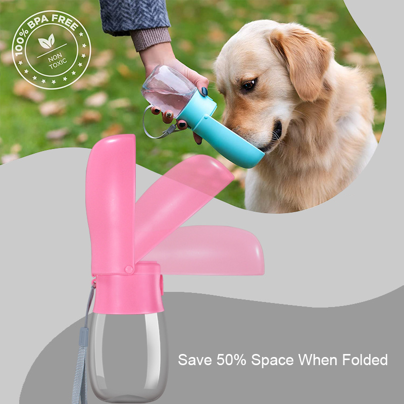 Botella de Agua para Perros 300ML con Filtro, Vaso Portátil Plegable para Mascotas, Ideal para Paseos — imagen 4