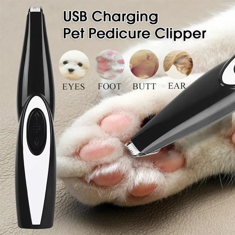 USB Rechargeable Pet Hair Trimmer for Dogs Cats Pet Hair Clipper Grooming Kit Cats Pets Foot Clipper Grooming — image 1