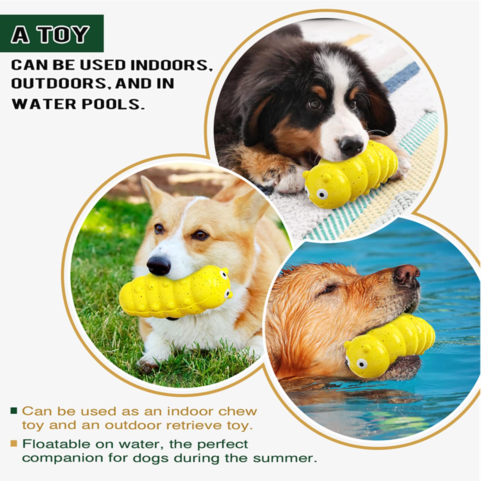 Indestructible Squeaky Dog Chew Toys For Aggressive Chewers, Food Grade Material Dog Chew Toys, Tough Durable Dog Toys Medium — image 1
