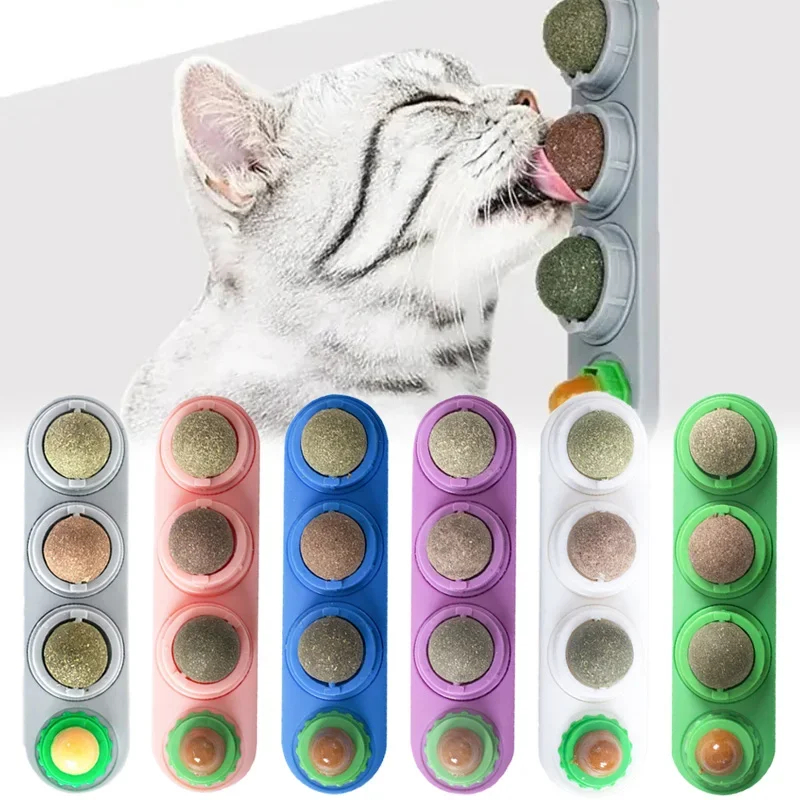 Bola Giratoria de Hierba Gatera y Vid de Plata 4 en 1, Limpieza Dental, Prevención de Acné, Salud Digestiva, Juguete Adhesivo para Pared, Material Comestible y Seguro — imagen 1