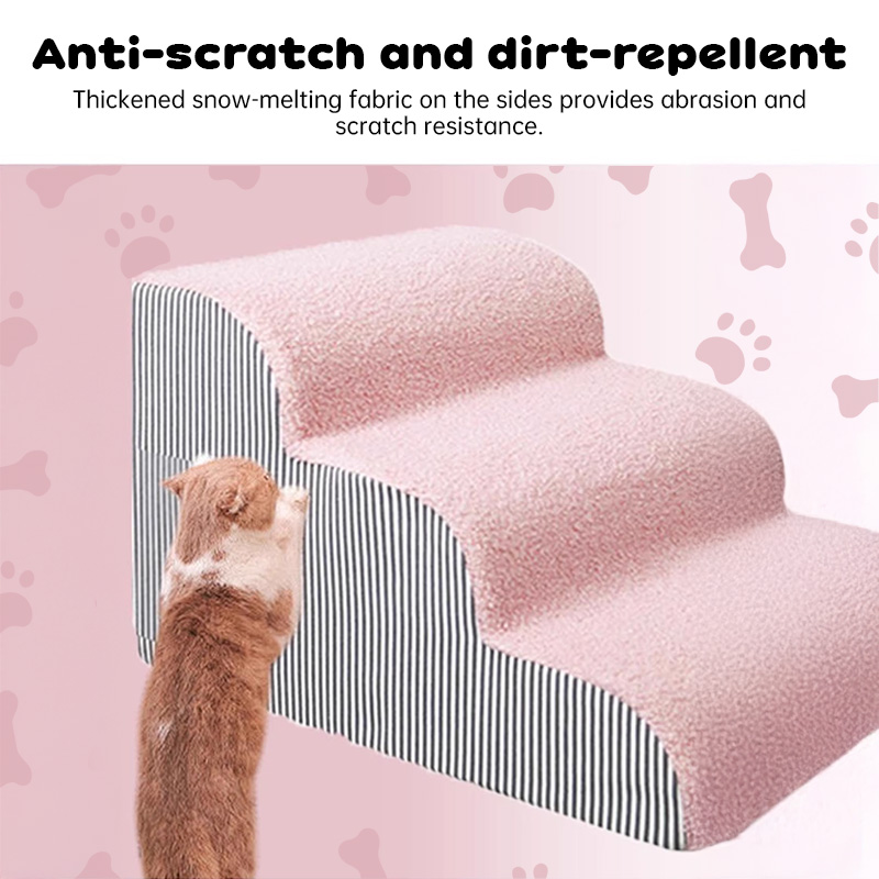 Escalera/Rampa para Mascotas de 2/3/4 Escalones: Espuma Viscoelástica Antideslizante y Lavable, Desmontable, Multiusos para Perros y Gatos — imagen 13