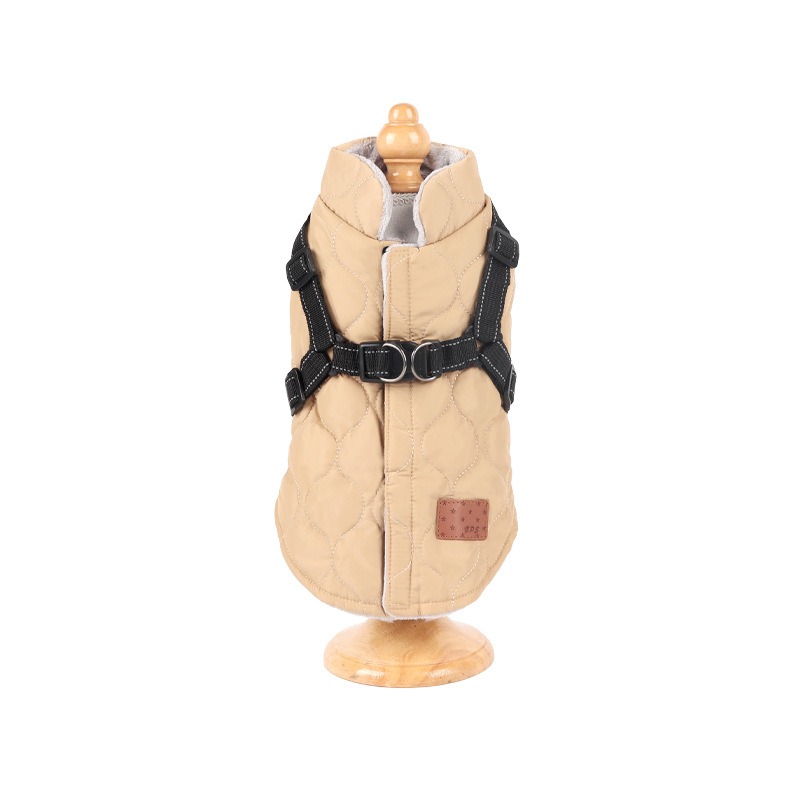 Autumn And Winter Dog Clothes Thickened Cotton Clothes Two Feet Small Dog Vest Traction Pet Clothes — image 1